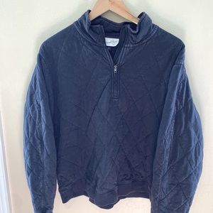 Black Universal Thread Quilted Zipper Sweatshirt